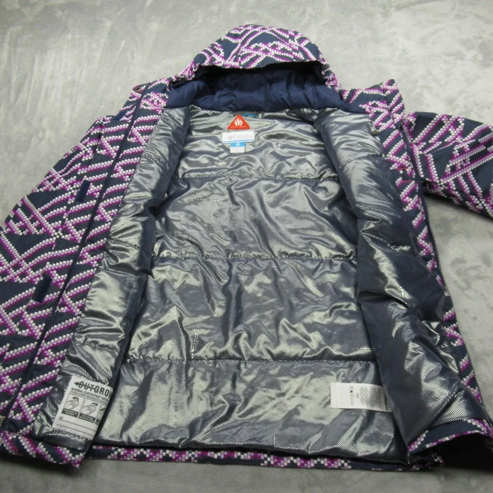 Columbia Jacket‎ Youth XL Purple Geometric 3D Omni-Heat Waterproof Magic Mile